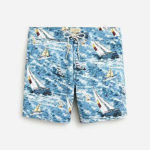 J. Crew 7" Breaker Short in Sailing Print